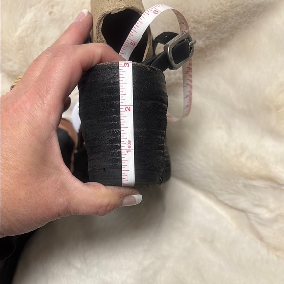 A.S.98 Black and Tan Wedge Sandals - Picture 8 of 10